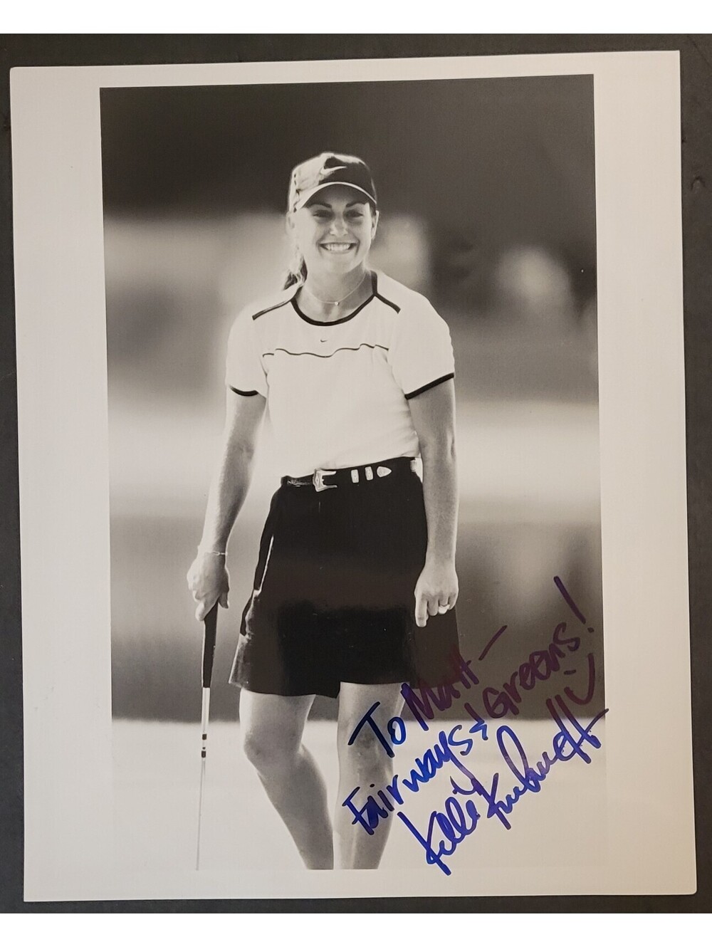 Kelli Kuehne Professional Golfer LPGA Autographed 8"x10" Black & White Photo